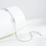 Dazzling Zircon Adjustable Link Chain Bracelet 925 Sterling Silver