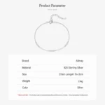 Dazzling Zircon Adjustable Link Chain Bracelet 925 Sterling Silver