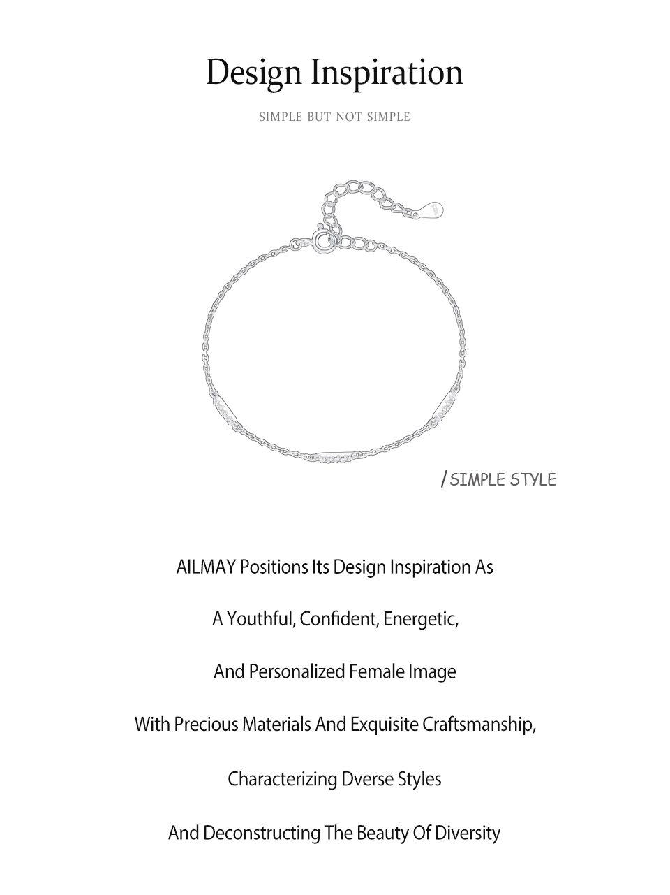 Dazzling Zircon Adjustable Link Chain Bracelet 925 Sterling Silver