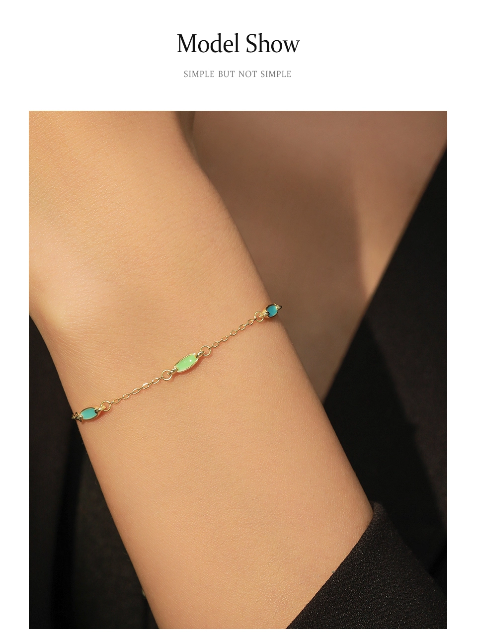 Personality Round Black Chain Shaped Bracelets 925 Sterling Silver