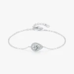 Water Drop Pear Shape Zirconia Link Chain Bracelet 925 Sterling Silver