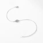 Water Drop Pear Shape Zirconia Link Chain Bracelet 925 Sterling Silver
