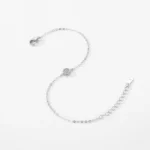 Round Cubic Zirconia Adjustable Bracelet Crystal 925 Sterling Silver
