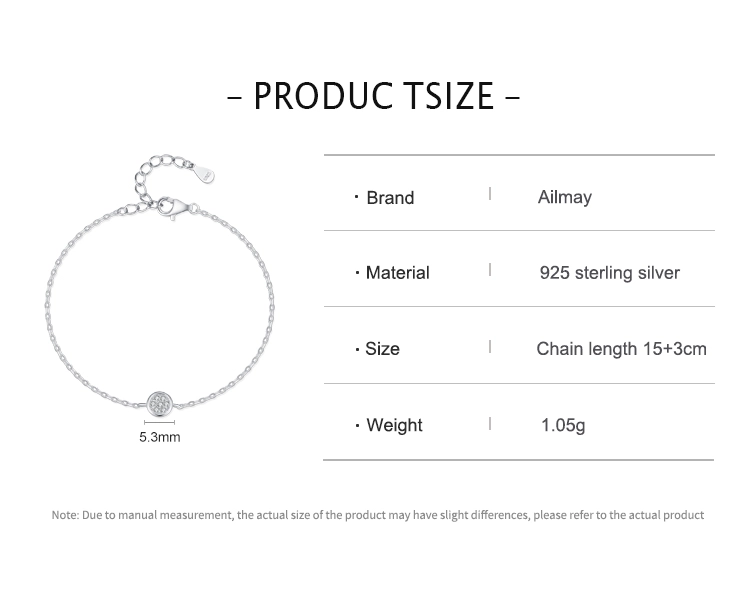 Round Cubic Zirconia Adjustable Bracelet Crystal 925 Sterling Silver