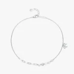 Bowknot Bracelet Adjustable Cross Chain Link 925 Sterling Silver