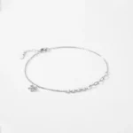 Bowknot Bracelet Adjustable Cross Chain Link 925 Sterling Silver