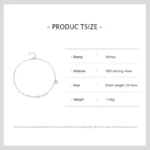 Bowknot Bracelet Adjustable Cross Chain Link 925 Sterling Silver