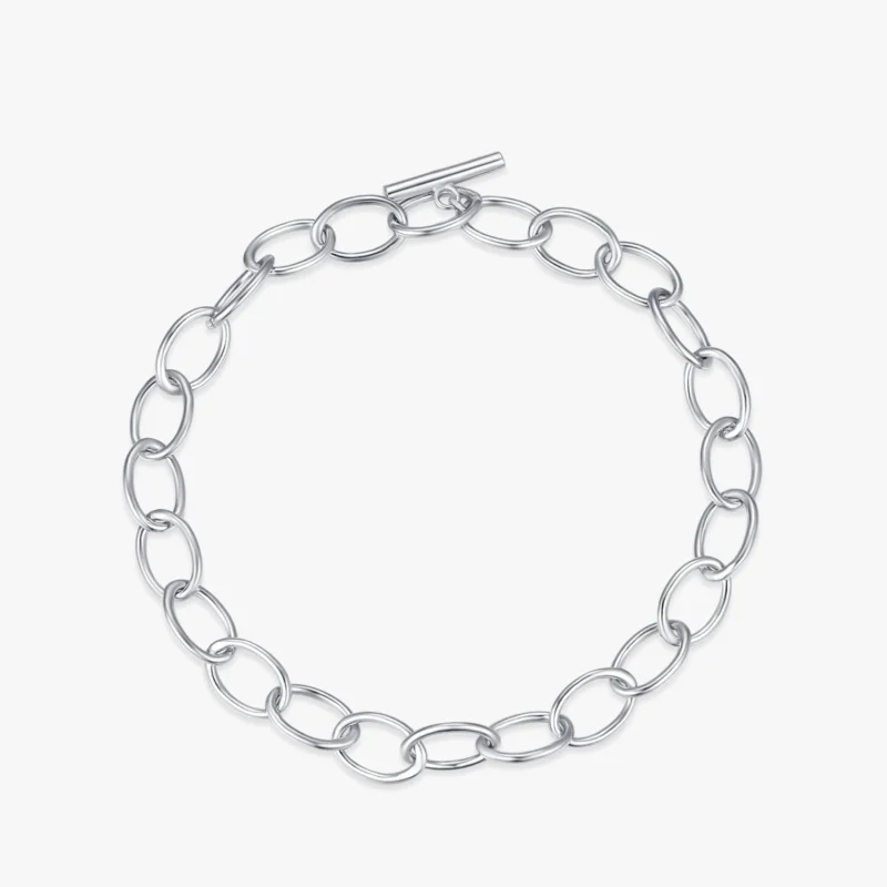Chain Geometric Bracelet Fashion New Genuine 925 Sterling Silver