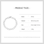 Chain Geometric Bracelet Fashion New Genuine 925 Sterling Silver