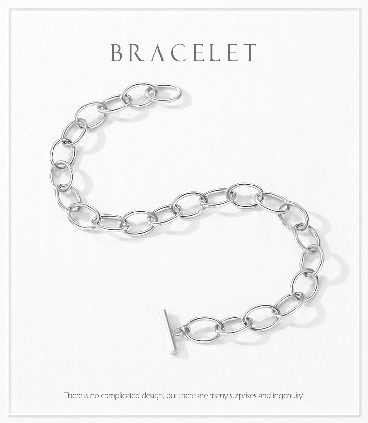 Chain Geometric Bracelet Fashion New Genuine 925 Sterling Silver