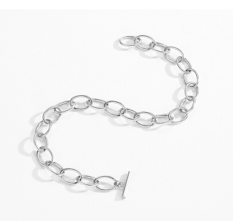 Chain Geometric Bracelet Fashion New Genuine 925 Sterling Silver