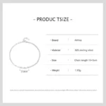 Classic Zircon Stackable Chain Link Bracelets 925 Sterling Silver