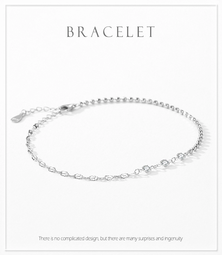 Classic Zircon Stackable Chain Link Bracelets 925 Sterling Silver