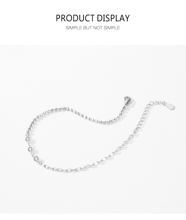 Classic Zircon Stackable Chain Link Bracelets 925 Sterling Silver