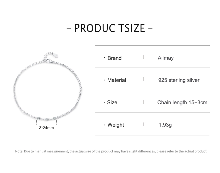 Classic Zircon Stackable Chain Link Bracelets 925 Sterling Silver