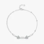 Romantic Flower Adjustable Chain Bracelets 925 Sterling Silver