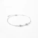Romantic Flower Adjustable Chain Bracelets 925 Sterling Silver