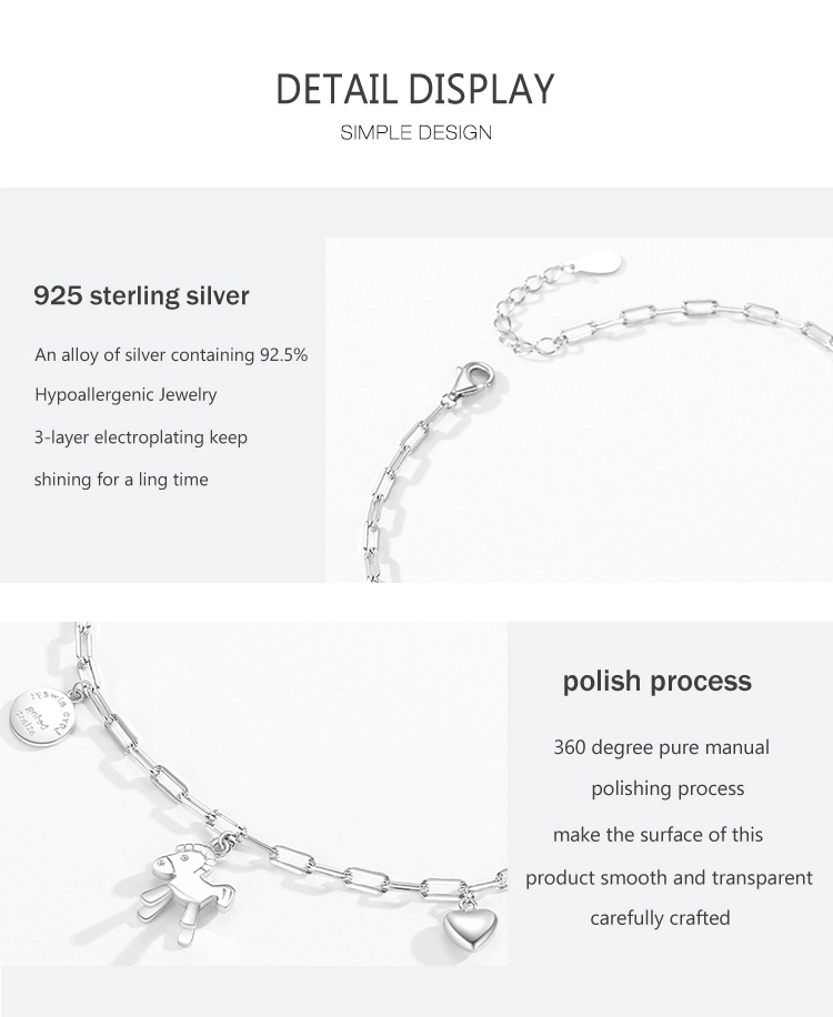 Unique Horse Animal Design Adjustable Bracelets 925 Sterling Silver