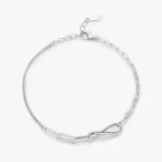 Romantic Infinite Bracelet Adjustable Chain Link 925 Sterling Silver
