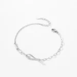 Romantic Infinite Bracelet Adjustable Chain Link 925 Sterling Silver