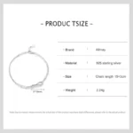 Romantic Infinite Bracelet Adjustable Chain Link 925 Sterling Silver