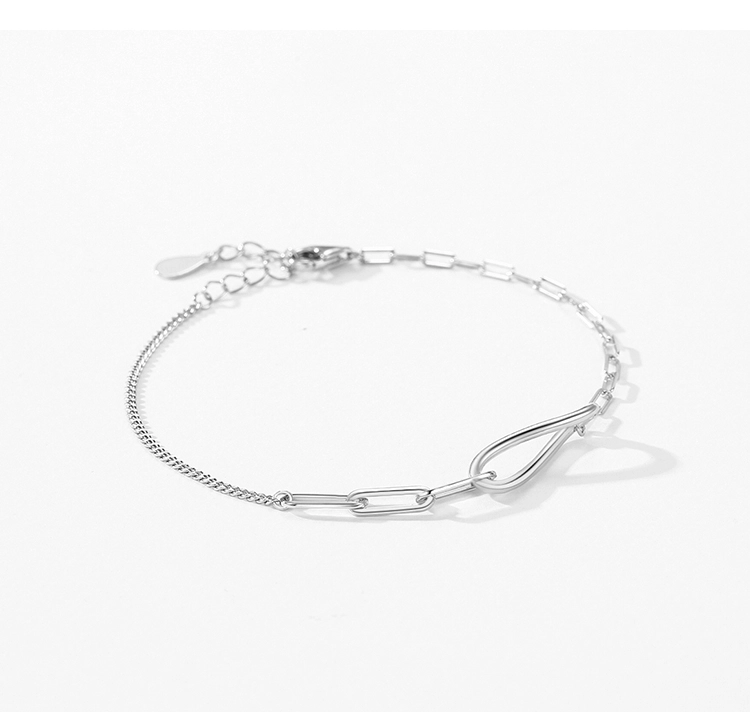 Romantic Infinite Bracelet Adjustable Chain Link 925 Sterling Silver