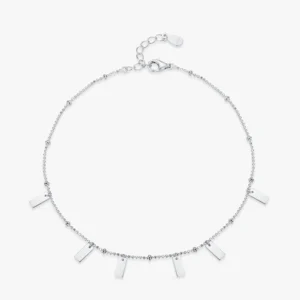 Geometric Design Adjustable Link Chain Bracelet 925 Sterling Silver