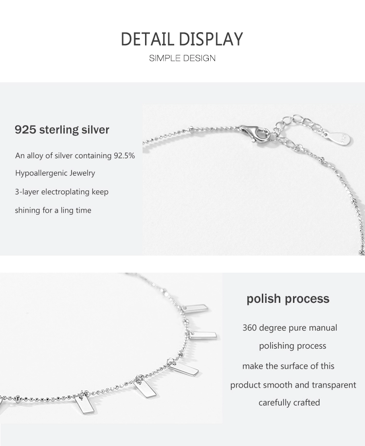 Geometric Design Adjustable Link Chain Bracelet 925 Sterling Silver