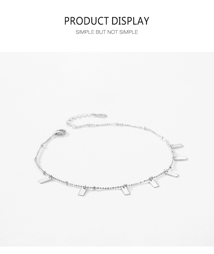 Geometric Design Adjustable Link Chain Bracelet 925 Sterling Silver