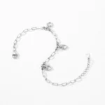 Heart Bracelet Adjustable Chain Link 925 Sterling Silver
