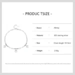Heart Bracelet Adjustable Chain Link 925 Sterling Silver