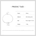 Romantic Heart Adjustable Bracelet 925 Sterling Silver