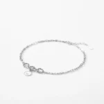 Engraved Letter Geometric Round Adjustable Bracelet 925 Sterling Silver