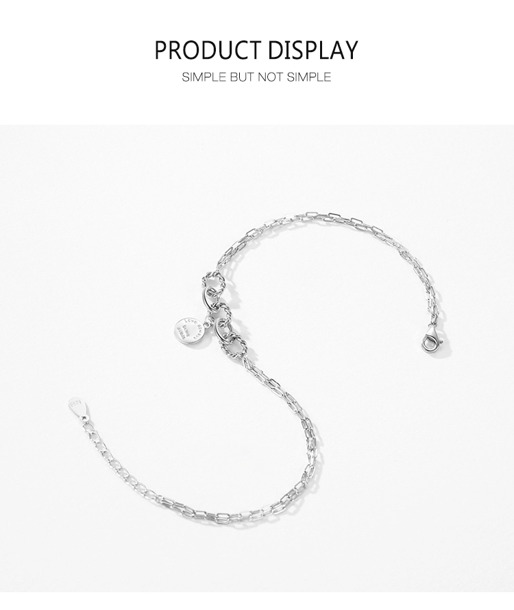 Engraved Letter Geometric Round Adjustable Bracelet 925 Sterling Silver