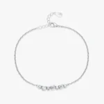 Minimalist Geometric Square Bracelet Adjustable Chain Link 925 Sterling Silver