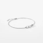 Minimalist Geometric Square Bracelet Adjustable Chain Link 925 Sterling Silver