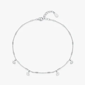 Sexy Lip Shape Chain Bracelet Genuine 925 Sterling Silver Adjustable