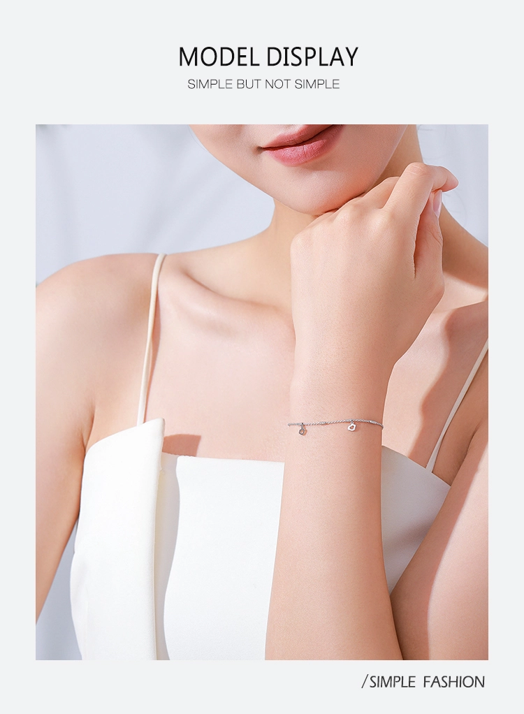 Sexy Lip Shape Chain Bracelet Genuine 925 Sterling Silver Adjustable