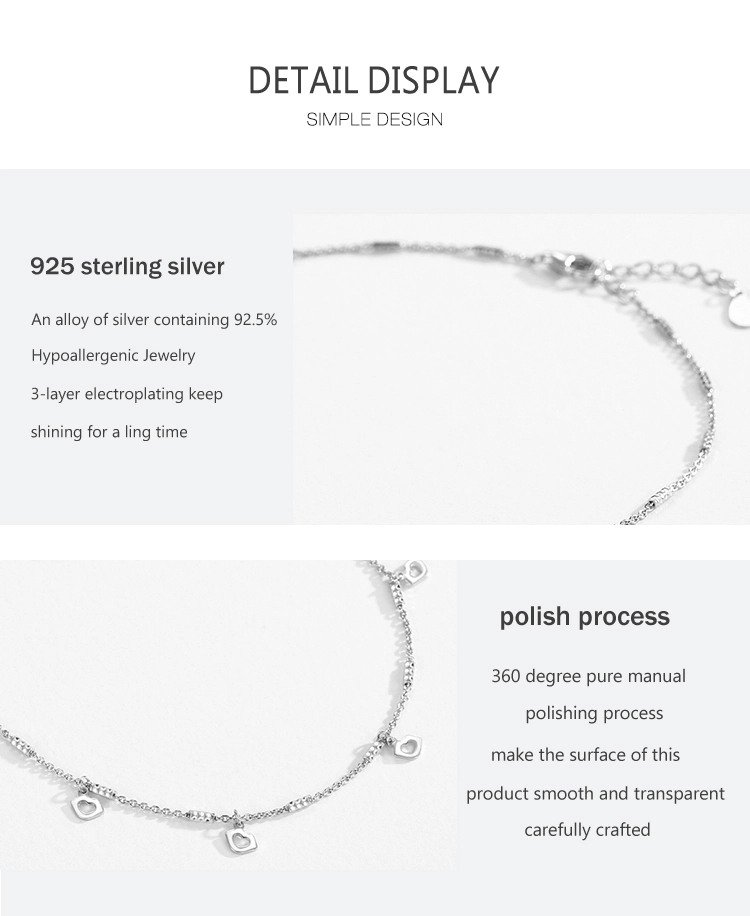 Sexy Lip Shape Chain Bracelet Genuine 925 Sterling Silver Adjustable