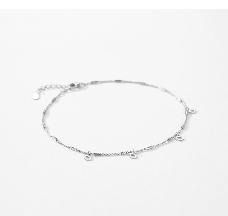 Sexy Lip Shape Chain Bracelet Genuine 925 Sterling Silver Adjustable