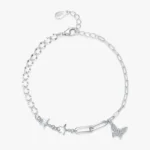 Charm Elegant Butterfly Bracelet Genuine 925 Sterling Silver