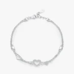 Heart Bracelet Original Design Clear CZ Bracelet 925 Sterling Silver