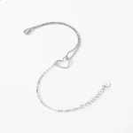 Fashion Simple Heart Stackable Bracelets 100% Real 925 Sterling Silver
