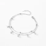 Fashion Simple Block Line Chain Women Bracelet 925 Sterling Silver