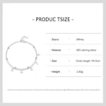 Fashion Simple Block Line Chain Women Bracelet 925 Sterling Silver