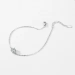 Classics Round Sparkling Clear CZ Chain Type Bracelet 925 Sterling Silver