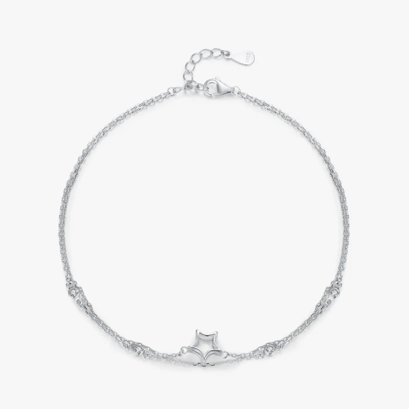 Light Luxury Elegant Star Zirconia Bilayer Bracelets 925 Sterling Silver