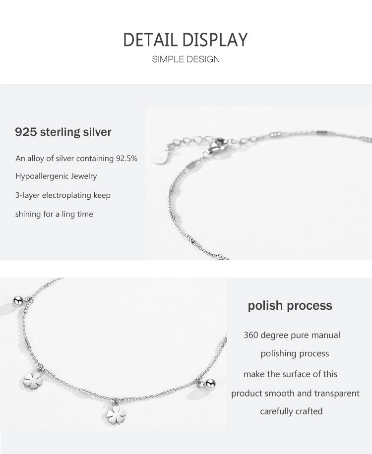 Charm Snowflake Fashion Chain Bracelet Real 925 Sterling Silver