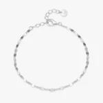 Sequins Stackable Bracelet Women Genuine 925 Sterling Silver