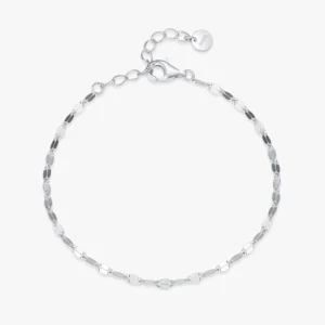 Sequins Stackable Bracelet Women Genuine 925 Sterling Silver